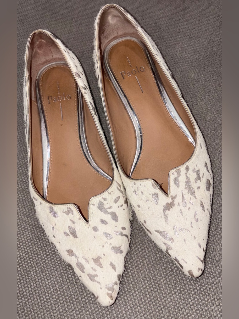 Paolo Pointed-Toe Animal Print Flats US 8.5